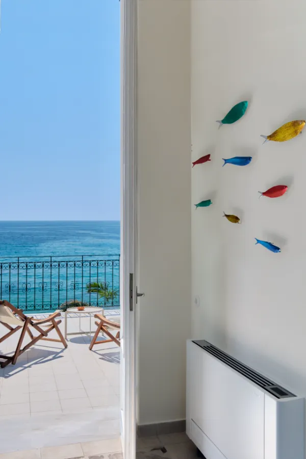 Balcony Dining at Dusk — Villa Notos Lesvos