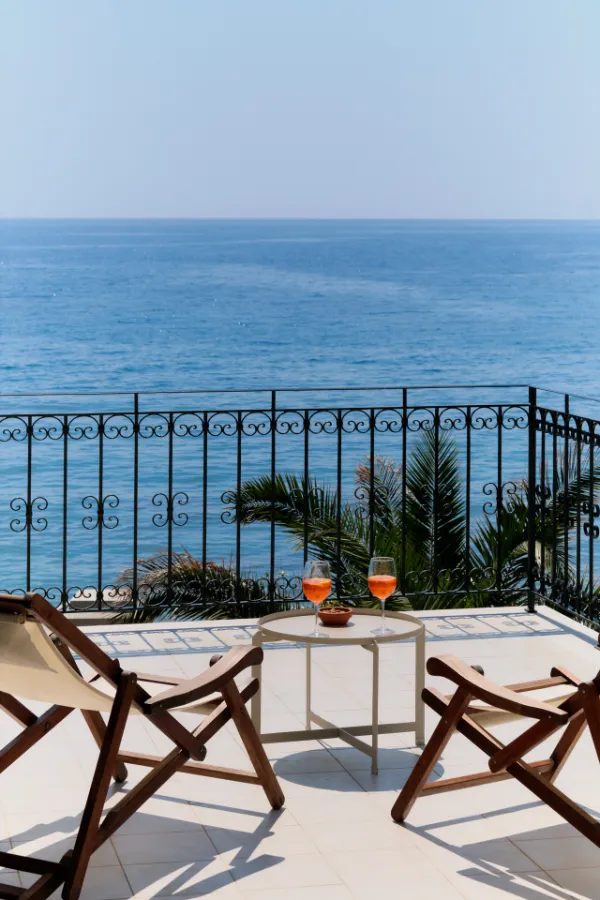 Shaded Terrace Seat — Villa Notos Lesvos
