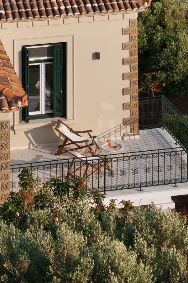 Stone Railing Detail — Villa Notos Lesvos