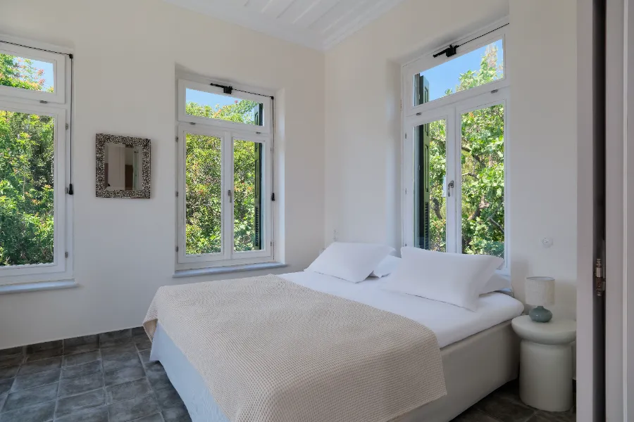 Stone Bedroom Detail — Villa Notos Lesvos