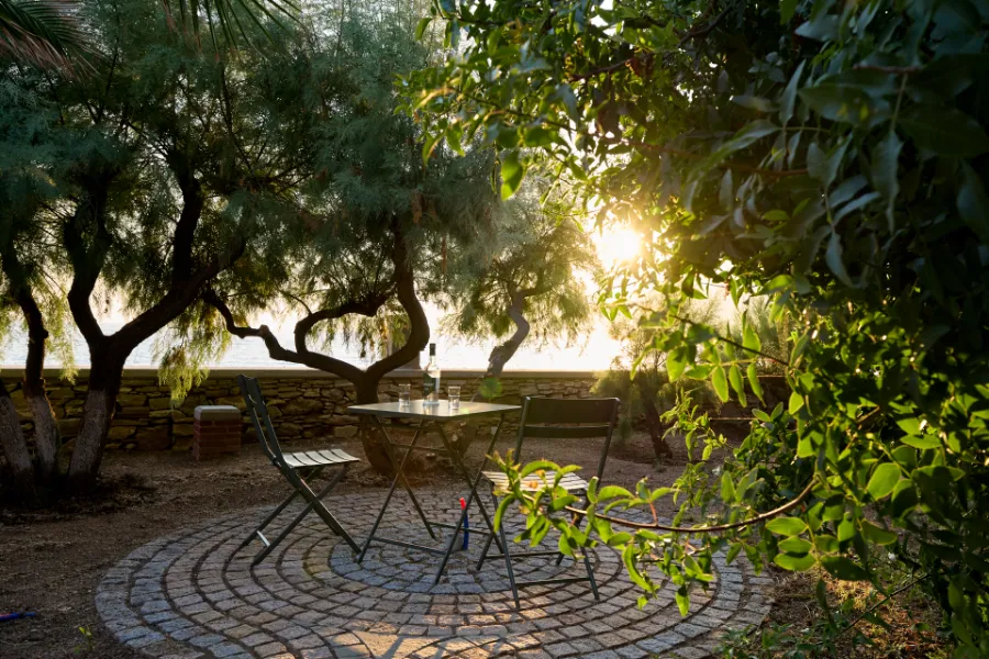 Garden Stone Path — Villa Notos Lesvos
