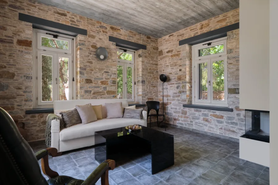 Living Room Lounge — Villa Notos Lesvos
