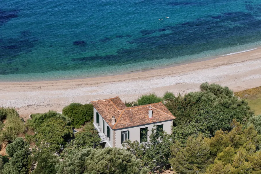 Villa from the Shore — Villa Notos Lesvos