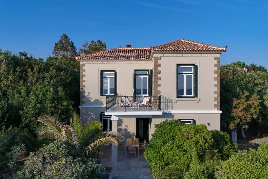 Garden Wall and Sea — Villa Notos Lesvos