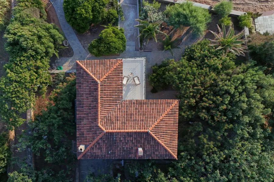 Villa Side Elevation — Villa Notos Lesvos