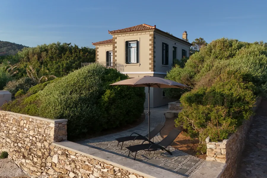 Villa at Dusk — Villa Notos Lesvos