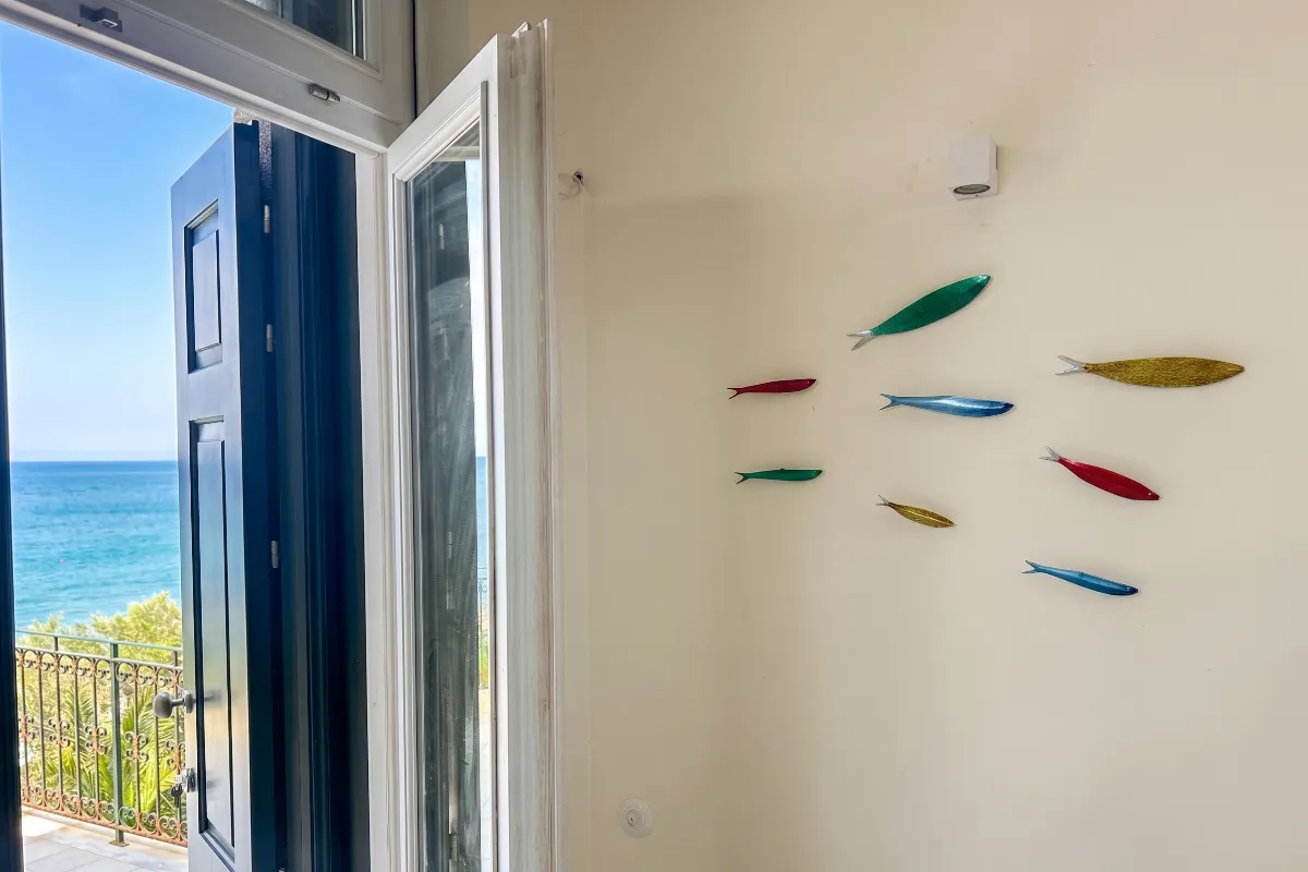 Villa Notos — interior detail and balcony view